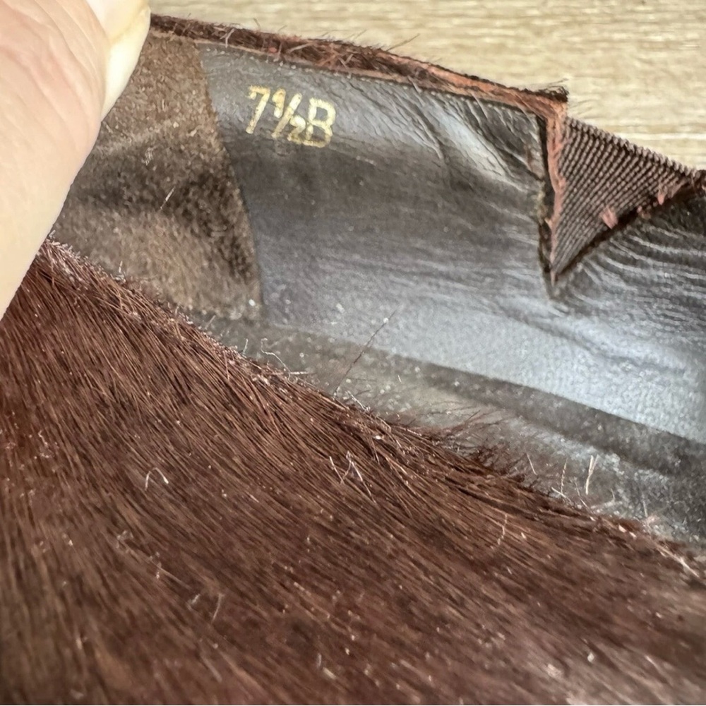Via Spiga Italy Women’s Real Fur Wedge Size 7.5 Brown Mobwife Boho Retro 70s - Picture 11 of 12